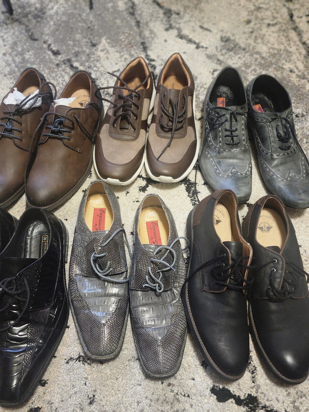 /Men's Black/gray/brown Leather Slip-On Loafers - Classic Dress Shoes